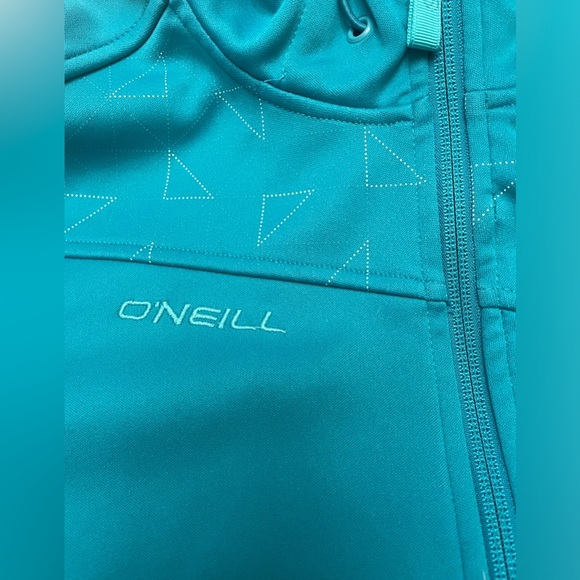 O’Neill Size Medium Turquoise Hoodie with a fleece interior. Two front pockets. - Picture 3 of 14